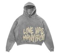 Générique Sweat a Capuche Y2K Baggy avec Imprimé Alphabet All WE Need is Love Sweatshirts Décontractées avec Poches Hoodie Manches Longues Chic et Elegant Pullover Boyfriend Mode pour Streetwear