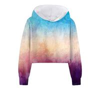 Générique Sweat Capuche pour Fille Sportwear Fashion Trendy Vêtement Printemps et Automne Décontracté Manches Longues Tops Cartoon Imprimé Tenue Grande Taille Ado 7-14 Ans