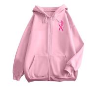 Générique Sweat Capuche pour Homme avec Poche et Cordon de Serrage, idéal au Quotidien imprimé la Sensibilisation Cancer du Sein. Pull Moumoute