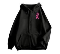 Générique Sweat Capuche pour Homme avec Poche et Cordon de Serrage, idéal au Quotidien imprimé la Sensibilisation Cancer du Sein. Pull Moumoute
