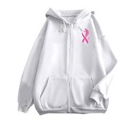 Générique Sweat Capuche pour Homme avec Poche et Cordon de Serrage, idéal au Quotidien imprimé la Sensibilisation Cancer du Sein. Pull Moumoute