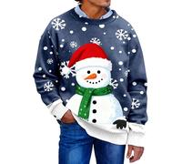 Générique Sweat De Noël Drôle pour Homme Pull Couple Noel Moche Chemises Hommes Renne Chemise Père Femme Sweatshirt 3D Chaude Col Rond Drole