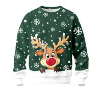Générique Sweat De Noël Moche pour Homme Noel Femme Pull Original Ugly Christmas Sweater Renne Mode Chemise À Manches Longues Doux