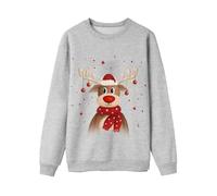 Générique Sweat De Noël Parent Enfant Manches Longues Imprimé Maman Style Pull Familial Cadeau Festif (Grey, L)