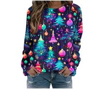 Générique Sweat De Noël pour Femme Noel Womens Clothing Élégant Plaid Sweatshirt Mochi Pull Sapin Grande Taille Moche Puull Oversize Sweat-Shirt