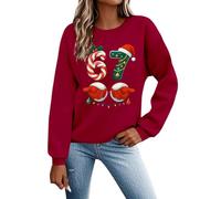 Générique Sweat De Noël pour Femme Pull Capuche Renne Noel Womens Clothing Moche Plaid Grande Taille Sportswear Vêtements Femmes Rigolo Jump