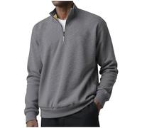 Générique Sweat en Peluche Homme 1/4 Zippé Sweat-Shirt en Polaire Col Montant Pleine Sweatshirt Épais Doux Hiver Chaud Pull Casual Quotidien Classique Aux Couleurs Assorties Vêtements Gris foncé XL