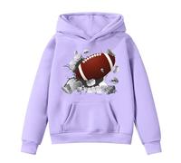 Générique Sweat Enfant Fille Automne Et Hiver 2-13 Ans Sweat À C Apuche Fille Ado Imprimé Rugby Sportif Hauts À Manches Longues La Mode Décontracté Campus Ample Et Confortable (Purple, 12-13 Ans)