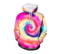 Générique Sweat Enfant Fille visuel Digital imprimé 3D tie Dye Capuche Poche Sweat Shirt Pullover Nouveau