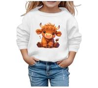 Générique Sweat Enfant Garcon Automne Hiver imprimé Vache Mignon col Rond Manches Longues décontracté sans Capuche Sweat Shirt Polaire