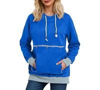 Générique Sweat Femme à Capuche Poche Animaux en Polaire pour Femme Hoodie Oversize Transport Chat Chien Pull Fourré Chaud Capuche Amovible Intérieur Peluche Coupe Ample Style Fun Cosy
