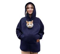 Générique Sweat Femme à Capuche Poche Kangourou Animaux pour Femme Hoodie Chat Chien Molleton Chaud Pull à Capuche Oversize Transport Portable Intérieur Peluche Coupe Ample