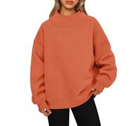 Générique Sweat Femme Basique sans Capuche, Pull Col Rond Manches Longues Uni Sweatshirt Ample Doux Haut Décontracté pour Bureau Voyage Automne Hiver S-3XL Mi Saison
