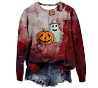 Générique Sweat Femme Sweat-Shirt Halloween pour Femmes Sportswear Sweatshirt Hoodie Costume Veste À Capuche Training Fitness Polaire Vêtements Sport Citrouille Light Rose S