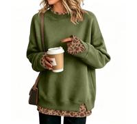 Générique Sweat Femme Sweatshirts Couleur Unie Col Rond Sweats Manches Longues Ample Haut Impression Deux-Pièces Imitation Chaudes Pull Mode Confortable Quotidien Streetwear Décontracté Et Tendance