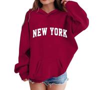 Générique Sweat Fille a Capuche 2025 Imprimé Lettre Sweatshirt Enfant Haut Manche Longue Décontracté Tunique Simple Pull Enfant Classique Sportwear Casual Hiver Vetement ado Chic