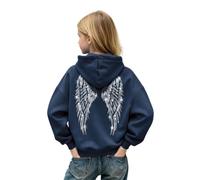 Générique Sweat Fille Pull Ailes D Ange Paillette avec Ailes d'ange Pull Ailes d Ange Paillette Sweatshirt en Strass Poches Et Cordon Sweatshirt Manches Longues Coupe Ample
