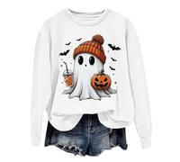Générique Sweat Halloween Femme Vetement Oversize Deguisement Zombie Automne Haut Costume Sweat-Shirt Vampire The Pumpkin Spice Café Pull Horreur Hoodie Veste avec Capuche