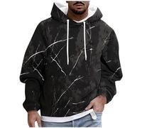 Générique Sweat Homme Automne Pull à Capuche Oversize Décontracté Hood Mode Impression Hoodie avec Cordon Extérieure Sweat-Shirt en Plein Air Confortable Pullover Hiver Vêtements 10 Noir L