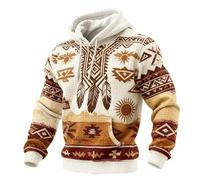 Générique Sweat Homme avec Capuche À Col Rond pour Hommes Pull À Roulé en Tricot Sweater Element Décontractée Chemise Tricotée Demi-Zip Peinture Costume De Cosplay Adulte