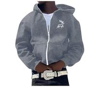 Générique Sweat Homme avec Capuche Training Sweat-Shirt Sweet À Capuche Sport Pulls Micropolaire en Grandes Tailles du M Au 5XL Fermeture Éclair Intégrale Pull Col Rond Pants (Grey,XXL)