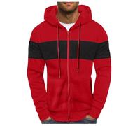 Générique Sweat Homme Capuche - Sweat à Capuche Bloc de Couleur Homme Automne Hiver Pull Cordon Serrage Polaire Doux vêtement décontracté Chaud pour Temps Froid Coupe Moderne Confortable Urbain