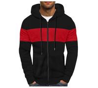 Générique Sweat Homme Capuche - Sweat à Capuche Bloc de Couleur Homme Automne Hiver Pull Cordon Serrage Polaire Doux vêtement décontracté Chaud pour Temps Froid Coupe Moderne Confortable Urbain
