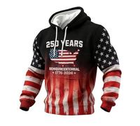 Générique Sweat Homme Capuche Zippe - Sweat à Capuche imprimé Patriotique Journey Pull décontracté en Polaire avec Capuche idéal pour la Mode Urbaine