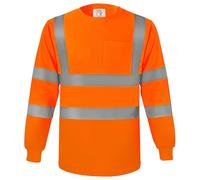 Générique Sweat Homme Haute Visibilité Bandes Réfléchissantes Imperméable Polaire Doublée sans Capuche Hoodie Sécurité Travail Pull Fluo Chantier Sweatshirt Routier Renforcé Gilet Signalisation Hiver