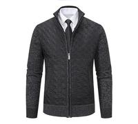 Générique Sweat Homme - Hommes col Montant Fleur Pull Veste Hiver décontracté Ample Mode Tendance Affaires Veste (Black M)