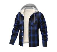 Générique Sweat Homme Manches Longues Uni Blousons Zippé Hoodie Fermeture Veste Éclair Capuche Poches Manteau Doublé Sweatshirt Blouson Sweat à Capuche Homme Polaire Épais à Carreaux