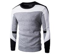 Générique Sweat Homme sans Capuche Col Rond Pullover Manches Longues Sweatshirt Couleur Unie Pull Outdoor Vetement Sweat Homme sans Capuche Casual Slim Fit Pull Homme Top