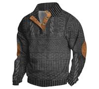 Générique Sweat Homme sans Capuche- Pull De Travail Col Montant Casual Manches Longues Sweater Chic Et Élégant Passe-Partout Automne Hiver Chaud Chandail Classique Ample Extérieur Sport Pullover