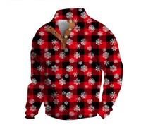 Générique Sweat Homme - Sweat sans Capuche Pull à Manches Longues pour Hommes Design de noël avec imprimé en 3D Grande Taille Haut Pull à Capuche Style Deux (Red S)