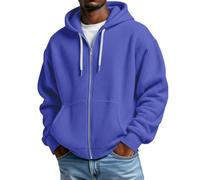 Générique Sweat Homme, Sweatshirt à Capuche et Demi Zippée Uni Oversize Pull Décontractée avec Poche Outdoor, Sweat a Capuche Homme