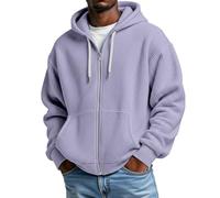 Générique Sweat Homme, Sweatshirt à Capuche et Demi Zippée Uni Oversize Pull Décontractée avec Poche Outdoor, Sweat a Capuche Homme