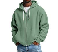 Générique Sweat Homme, Sweatshirt à Capuche et Demi Zippée Uni Oversize Pull Décontractée avec Poche Outdoor, Sweat a Capuche Homme