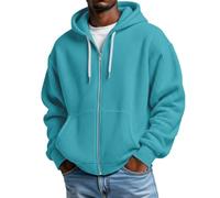 Générique Sweat Homme, Sweatshirt à Capuche et Demi Zippée Uni Oversize Pull Décontractée avec Poche Outdoor, Sweat a Capuche Homme
