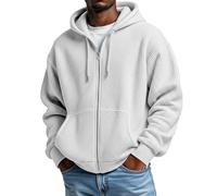 Générique Sweat Homme, Sweatshirt à Capuche et Demi Zippée Uni Oversize Pull Décontractée avec Poche Outdoor, Sweat a Capuche Homme