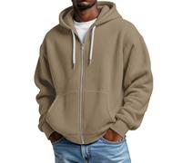 Générique Sweat Homme, Sweatshirt à Capuche et Demi Zippée Uni Oversize Pull Décontractée avec Poche Outdoor, Sweat a Capuche Homme