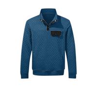 Générique Sweat Hommes Jacquard Pull Top Manches Longues Décontracté Sweatshirt avec Boutons et col Montant