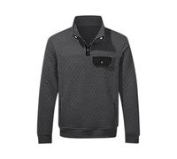 Générique Sweat Hommes Jacquard Pull Top Manches Longues Décontracté Sweatshirt avec Boutons et col Montant