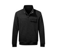 Générique Sweat Hommes Jacquard Pull Top Manches Longues Décontracté Sweatshirt avec Boutons et col Montant