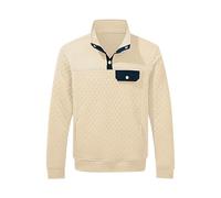 Générique Sweat Hommes Jacquard Pull Top Manches Longues Décontracté Sweatshirt avec Boutons et col Montant