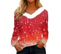 Générique Sweat Noel Femme Chic de Fete d'hiver Pull Et Original Et Original Tenue Chic Pull de Noel Drole Rigolo Haut de Soiree Femme Vermillon 3XL