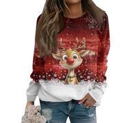 Générique Sweat Noel Femme Fete Adulte Gros Rennes Hiver Chic Joli Rigolo Pull Plaid Sweetplaid Long Manche Moche Renne Herbst Pull De Noël Moche 5XL