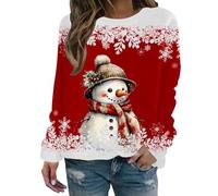 Générique Sweat Noel Femme - Moche De Noel Pull Raglan Imprimé Renne Père Noël T-Shirts Pull Dress Femmes Pull Noel Moche Cadeau Noel Femme