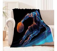 Générique Sweat Plaid 130x150 cm Basket-Ball Squelette Plaid Laine Couverture en Polyester légère pour lit canapé Camping Voyage, Douce Chaude, Aussi pour Animaux MF29-411