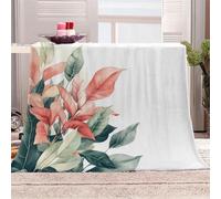 Générique Sweat Plaid 130x150 cm Fleurs De La Forêt Tropicale Plaid Laine Couverture en Polyester légère pour lit canapé Camping Voyage, Douce Chaude, Aussi pour Animaux MF29-569