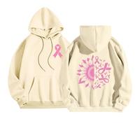 Générique Sweat Rose Ruban Sweats À Capuche Femme Zippé Veste Zippée Oversize Personnalisable Bannière Octobre Tee-Shirt Sport Pull avec Plaid Enfant Accessoire Long Garçon 12 Ans